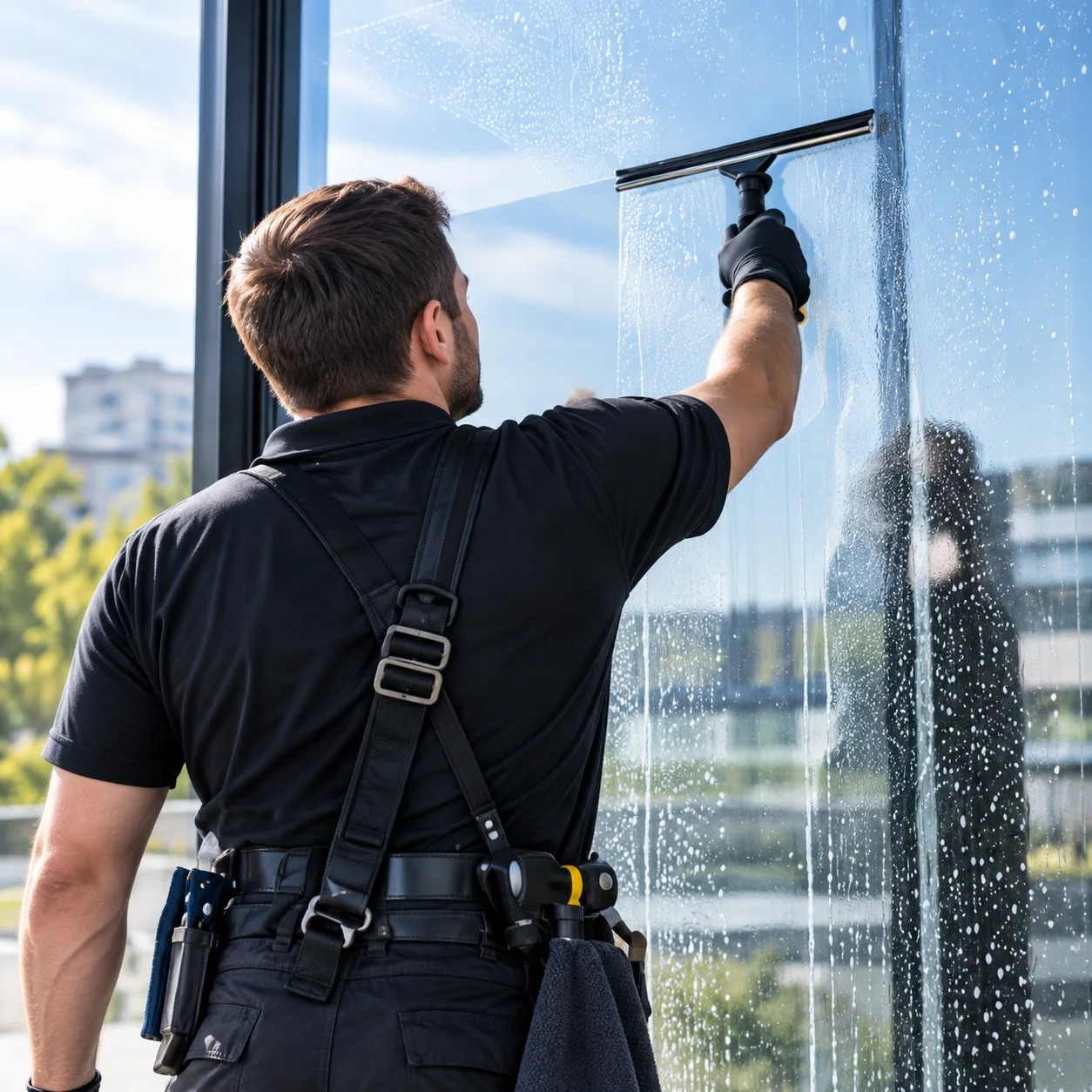 Symbolbild: professionelle Fensterreinigung